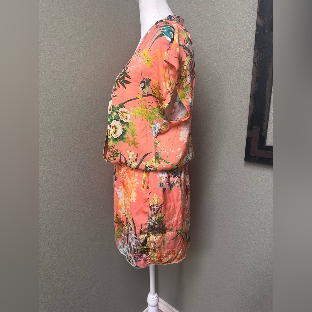 Zara Trafaluc tangerine tropical mini dress - Picture 4 of 6